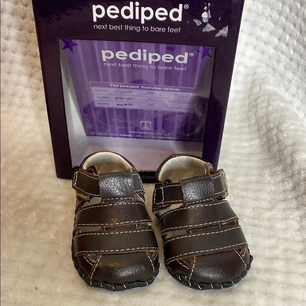 Pediped Brown Kids Fisherman Sandals Style Shoes